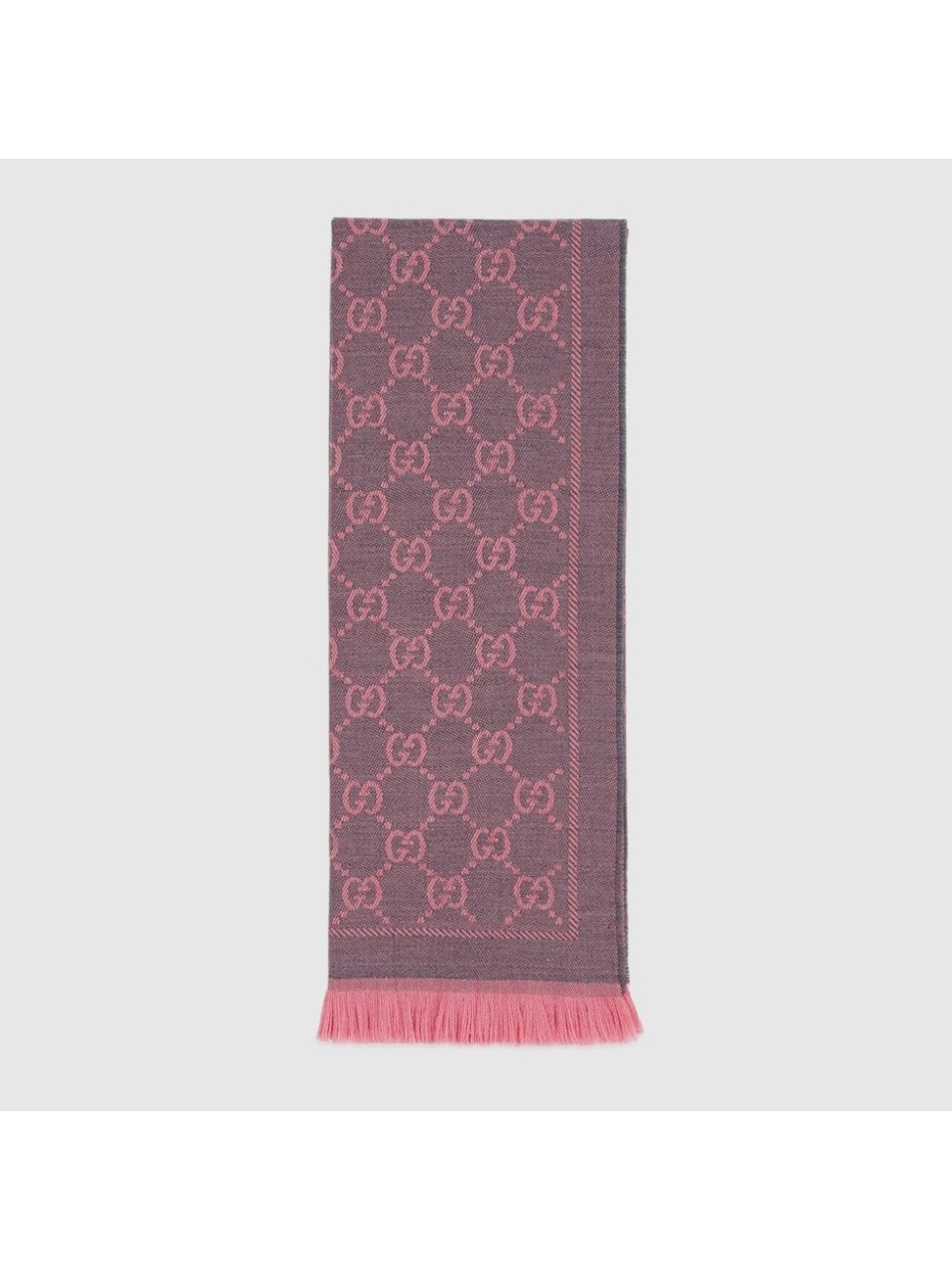 Шерстяной шарф с узором Gucci GG